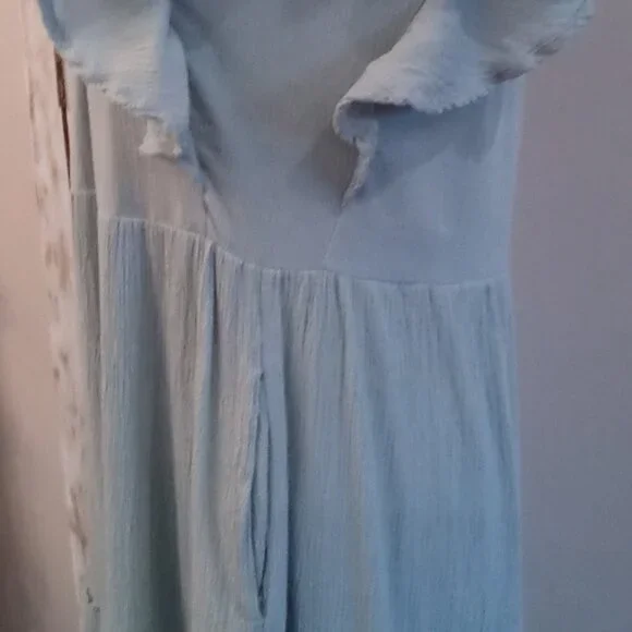 Tea n Rose Sage Green tiered Dress Size Large #0186 - Picture 4 of 12